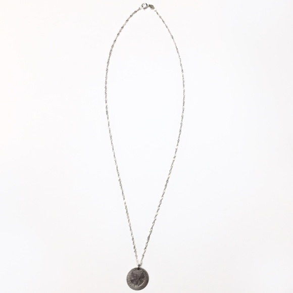Antique 1878 Sterling Coin Necklace — 925 Sterling Silver Chain (18-inch) Italy - Picture 3 of 5